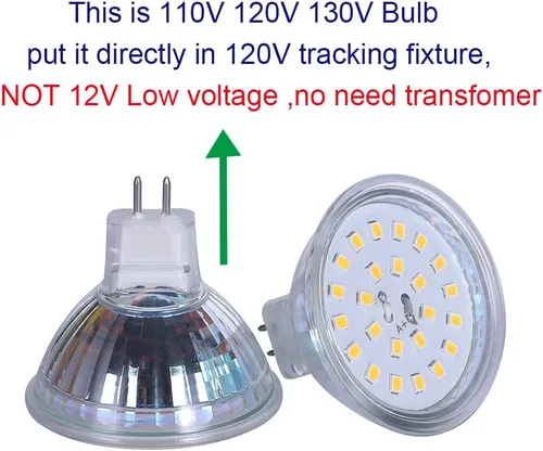 Miniatura 8 de mr16 120 V regulable 5 W blanco cálido 2700 K foco foco lámpara halógena 50 W reemplazo para foco de luz de seguimiento (120 V regulable 5 W 2700 K)