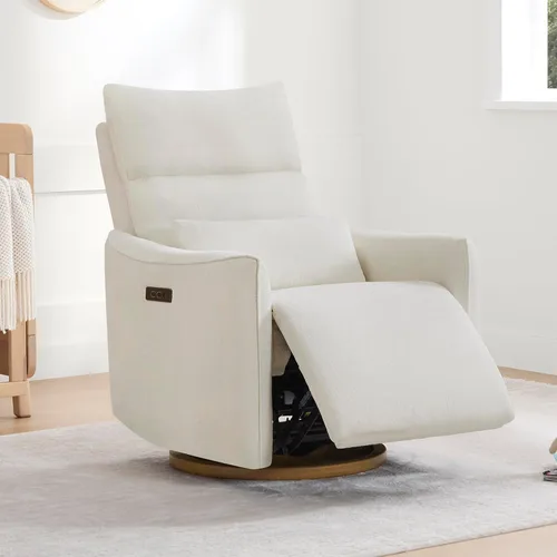 Miniatura 8 de CHITA Silla reclinable giratoria, reclinable mecedora eléctrica para cuarto de bebé, con reposacabezas eléctrico ajustable, certificado FSC, base