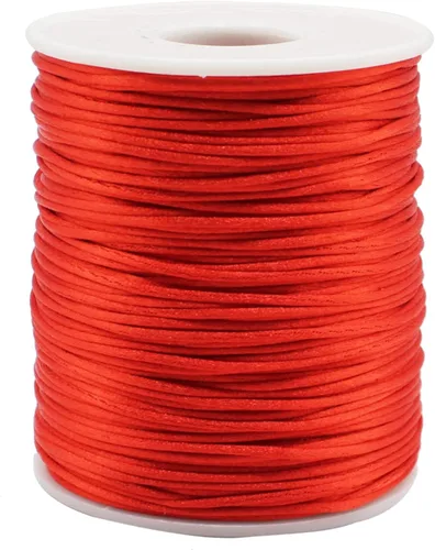 Miniatura 17 de Cordón de nailon blanco satinado de 0.039 in x 109 yardas de seda satinada para pulseras, collares, fabricación de joyas, nudos chinos, macramé