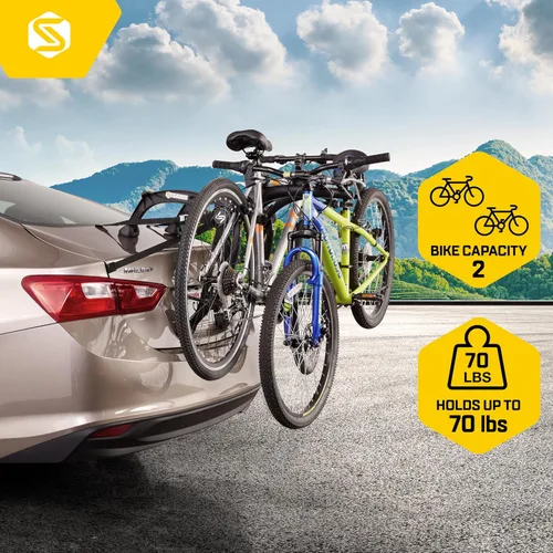 Miniatura 7 de Saris Bones EX - Portaequipajes para maletero de auto para 2 bicicletas, duradero, libre de óxido, correas anti-balanceo, fabricado en EE. UU.