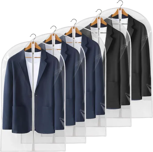 Miniatura 7 de Bolsas de ropa transparentes de 40" para colgar ropa, 12 paquetes de bolsas de traje para almacenamiento de clóset, bolsas de traje impermeables