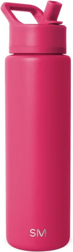Miniatura 79 de Simple Modern botella de agua reutilizable con tapa con pajilla, de acero inoxidable con aislamiento al vacío, para gimnasio, viajes y deportes