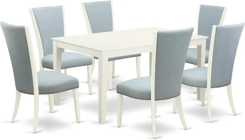 Miniatura 14 de East West Furniture CAVE5-LWH-15 - Juego de mesa de comedor de 5 piezas, incluye una mesa de cocina rectangular y 4 sillas de comedor Parsons
