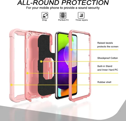 Miniatura 3 de Asuwish Funda de teléfono para Samsung Galaxy A52/A52S 5G con soporte de anillo, resistente, a prueba de golpes, cuerpo completo, resistente
