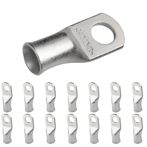 Miniatura 205 de SELTERM 5 piezas terminales de cable de cobre estañado 1/0 AWG perno de 1/2", extremos de cable de batería, terminales de anillo, conectores