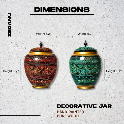 Miniatura 5 de Tarro de madera con tapa, tarro decorativo, tarro de madera hecho a mano, tarro decorativo para decoración del hogar, hermoso centro de mesa