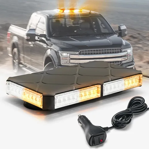 Miniatura 15 de Luces Estroboscópicas Magnéticas Ámbar de Techo para Camiones, Luz de Advertencia de Emergencia y Precaución para Vehículos y Automóviles