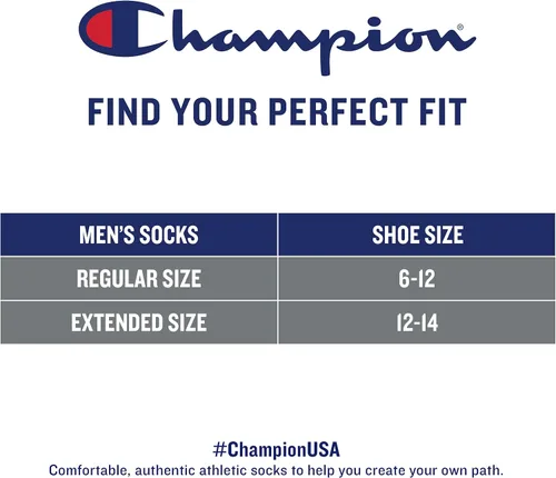Miniatura 2 de Champion Calcetines para hombre, calcetines de tobillo, calcetines deportivos acolchados, paquete de 6 y 12 pares