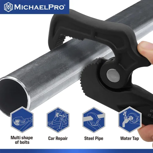 Miniatura 4 de MichaelPro Llave de tubo autoajustable, llave de 14 pulgadas multifunción ajustable, diámetro de sujeción de hasta 1-7/8 pulgadas (48mm), llave