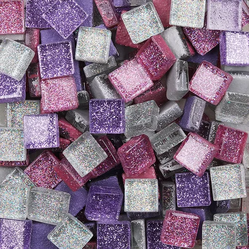 Miniatura 9 de Azulejos de mosaico de vidrio para manualidades, piezas de mosaico de forma cuadrada para suministros de manualidades