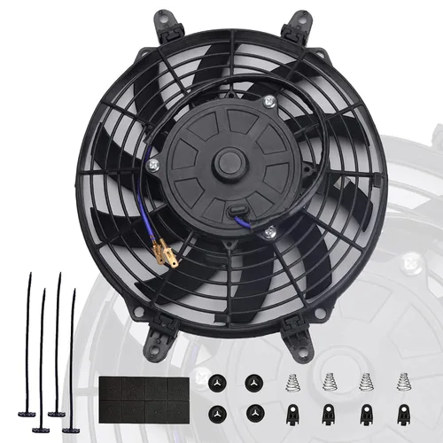 Miniatura 10 de Kit de montaje de ventilador de refrigeración de radiador eléctrico de 7 pulgadas con motor de 12 V 80 W, ventilador delgado universal de alto