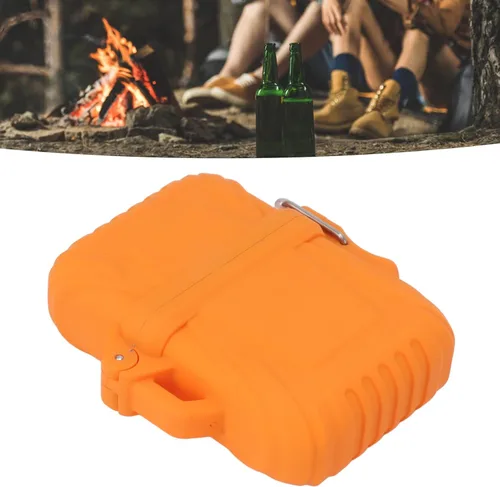 Miniatura 2 de TOPINCN Funda para encendedor de antorcha, resistente funda portátil IP56 impermeable para acampar al aire libre (naranja)