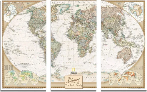 Miniatura 12 de Mapamundi con alfileres, personalizado, ejecutivo, con marco de 24 x 36" y alfileres, Negro (Rustic Black), 24 x 36 pulgadas Marco negro rústico