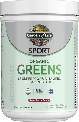 Miniatura 9 de Garden of Life Sport Nutrition Verdes y superalimentos en polvo para mujeres y hombres, sin sabor, mezcla orgánica, espirulina, frutas, vitaminas