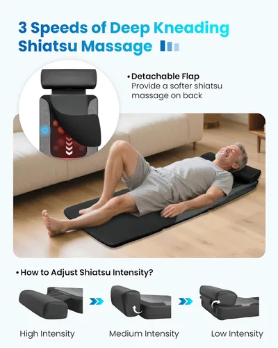 Miniatura 5 de COMFIER FSA - Alfombrilla de masaje de cuerpo completo con calor, masajeador de espalda Shiatsu elegible para aliviar el dolor, amasamiento