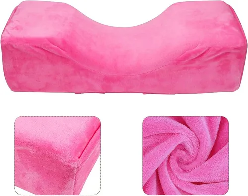 Miniatura 10 de Almohada de extensión de pestañas de terciopelo, almohada de cuello de espuma viscoelástica para salón de belleza para injerto de pestañas, Negro