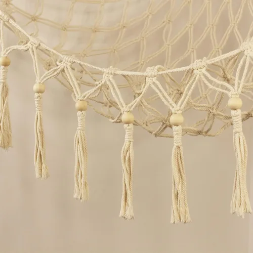 Miniatura 5 de Hamaca de almacenamiento para juguetes de animales de peluche con luz LED - Organizador de esquina para muñecas jumbo de macramé - Redes de Beige