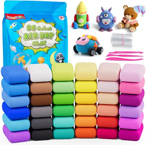 ifergoo Arcilla seca al aire, arcilla de moldeo de espuma mágica de 36 colores para añadir limo y suministros de limo, fácil de usar, gran regalo