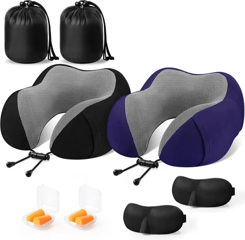 Miniatura 14 de CloudBliss Almohada de viaje de espuma viscoelástica de alta calidad, almohada cervical cómoda y de apoyo, almohadas cervicales para viajar