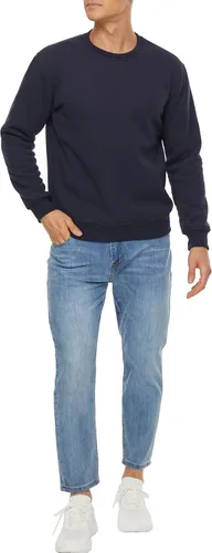 Miniatura 6 de MAGCOMSEN Sudaderas con forro de sherpa para hombre, sudadera básica de invierno con cuello redondo