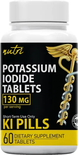 Tabletas de radiación de yoduro de potasio de 130 mg - (60 tabletas) EXP 10/2032 - Ki Pills Tablets de yodo de potasio para radiación - Píldoras de