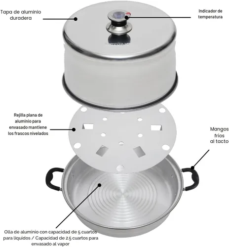 Miniatura 5 de VICTORIO VKP1054 olla de presión de aluminio con indicador de temperatura