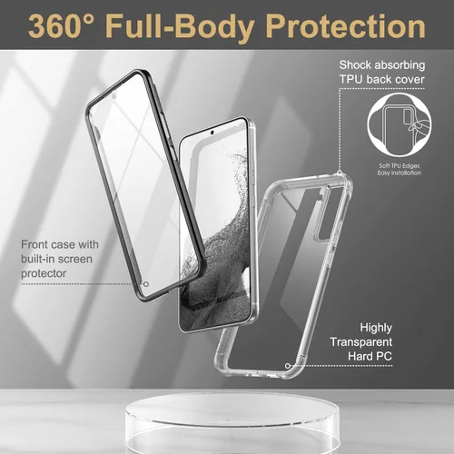 Miniatura 5 de SURITCH Funda transparente para Samsung Galaxy S22+ Plus de 6.6 pulgadas (solo protector de pantalla), [protector de pantalla integrado] carcasa