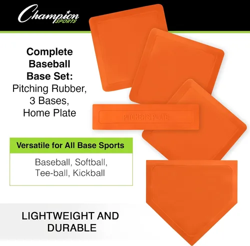 Miniatura 3 de Champion Sports Throw Down Base Sets – Durable Baseball & Softball Practice Bases for Indoor & Outdoor Training