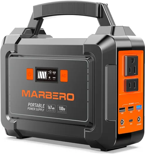 Miniatura 11 de MARBERO Generador solar de 296 Wh con paneles solares, estación de energía portátil de 60 W con generador solar de onda sinusoidal pura de 300 W