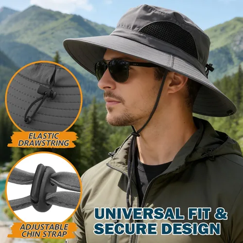 Miniatura 4 de EINSKEY Sombrero de sol unisex clásico Sombrero de sol de cobertura completa con solapa para el cuello