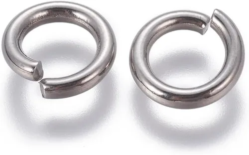 Miniatura 70 de HDSupplies 100 piezas - 4mm de argollas de acero inoxidable 304 de tono negro - Calibre 22 (espesor de 0.6mm)