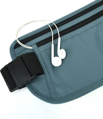 Miniatura 33 de DAITET Cinturón de dinero, soporte para pasaporte, cartera de viaje oculta segura con bloqueo RFID, riñonera encubierta (negro), Negro, Rfid