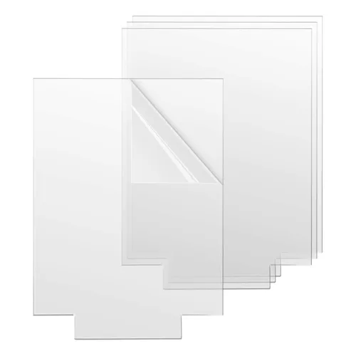 Gartful 4 hojas acrílicas para base ligera, tablero de plexiglás fundido transparente, panel de vidrio de plástico de 0.08 pulgadas de grosor con