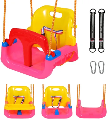 Miniatura 13 de RedSwing 3 en 1 Asiento de columpio para bebé, columpio para niños pequeños, asiento colgante antivuelco, seguro y cómodo, desmontable, para bebés a