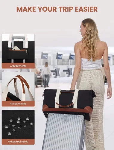Miniatura 2 de LOVEVOOK Bolsa de viaje para mujer, bolsas de fin de semana, Negro -, Casual