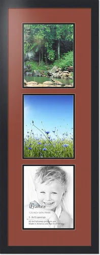 Miniatura 169 de ArtToFrames Marco de fotos tipo collage con estera doble con 3 aberturas de 5x7 y marco negro satinado Uva