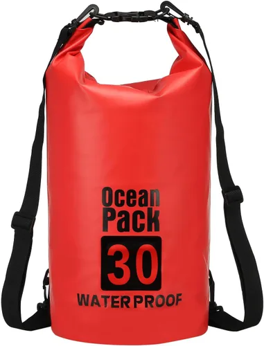 Miniatura 33 de Bolsa seca impermeable, 5 L, ajuste para mujeres y hombres, bolsas a prueba de agua, mochila flotante ligera de almacenamiento en seco con silbato