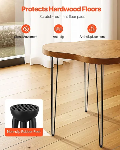 Miniatura 5 de Happybuy Patas de mesa con horquilla de 36 pulgadas en negro, juego de 4 patas de escritorio, capacidad de carga de 220 lbs cada pata, patas