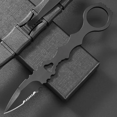 Miniatura 2 de Gtkii GTK397 Cuchillo fijo Cool con hoja de acero D2, mango de acero inoxidable, cuchillo herramienta EDC para camping, aventura al aire libre