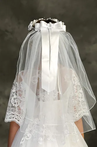 Miniatura 5 de iGirlDress Corona de flores blancas y perlas para niñas de primera comunión