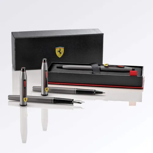 Miniatura 7 de Cross Century II - Bolígrafo de la Scuderia Ferrari, incluye caja de regalo, lacado satinado gris titanio