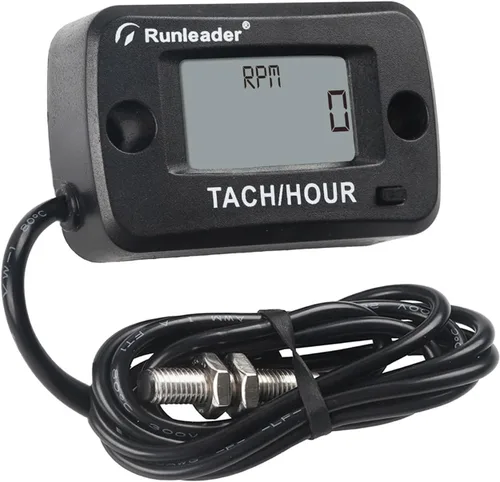 Runleader RL-HM019C - Medidor magnético de pastilla/hora para eje giratorio, recordatorio de mantenimiento LCD impermeable IP68 para lavadora a