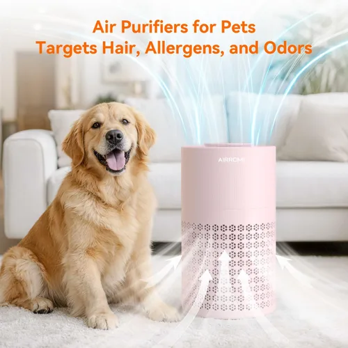 Miniatura 7 de Purificador de aire AIRROMI para dormitorio con filtro HEPA 3-en-1, purificador de aire para mascotas para el hogar con olor a orina de gato, cubre