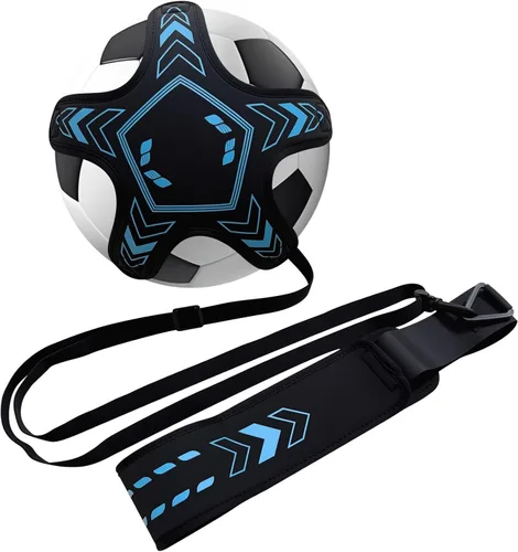 Miniatura 6 de Equipo de entrenamiento de fútbol, entrenador en solitario, cinturón de cintura ajustable, cuerda elástica, ayuda a la práctica de suela de tiro Azul