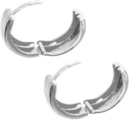 Miniatura 2 de Ritastephens Aretes de aro anchos y brillantes de plata de ley, 0.571 in, Plata