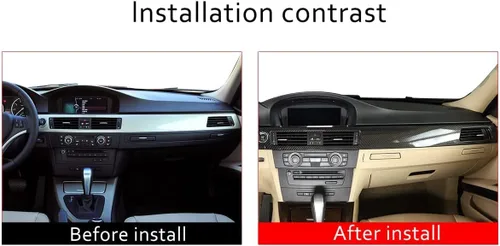 Miniatura 2 de YIWANG Calcomanías de fibra de carbono para el interior del tablero de instrumentos para BMW Serie 3 E90 2005-2012 LHD Auto Accesorios