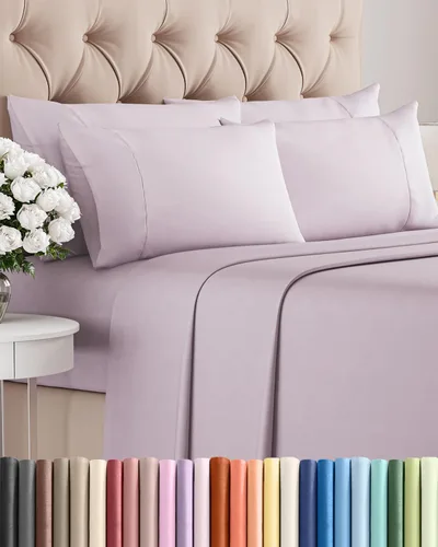 Miniatura 24 de Juego de sábanas Queen de 6 piezas, sábanas tamaño Queen, ropa de cama suave de lujo de hotel, refrescante, cómoda y transpirable, 1 encimera, 1 26