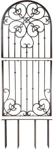 Miniatura 6 de H Potter Enrejado de jardín para plantas trepadoras, panel de pared al aire libre de hierro forjado de metal para vides y flores