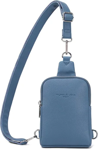 Haytijoe Bolso bandolera pequeño para mujer, de cuero vegano, riñoneras, bolsa de viaje, Azul ácido 2 en 1, A la moda
