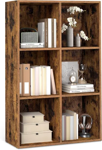Miniatura 19 de VASAGLE Custos Collection - Estantería para libros tipo cubo con 4 compartimentos, 9.4 x 26 x 26 pulgadas, estantería de almacenamiento para sala